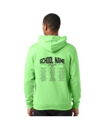 Leavers Personalised Custom Hoodie – Customised Printed Large Bold School Name, "Leavers 2026" Design with Full List of Student Names in Paragraph-Style Font on the Back
